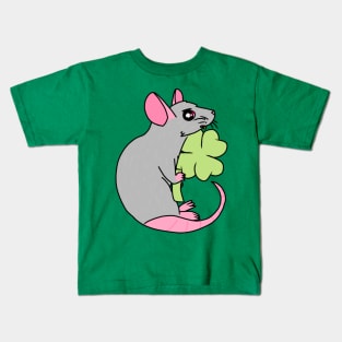 Lucky Clover Rat (Full Color Version 1) Kids T-Shirt